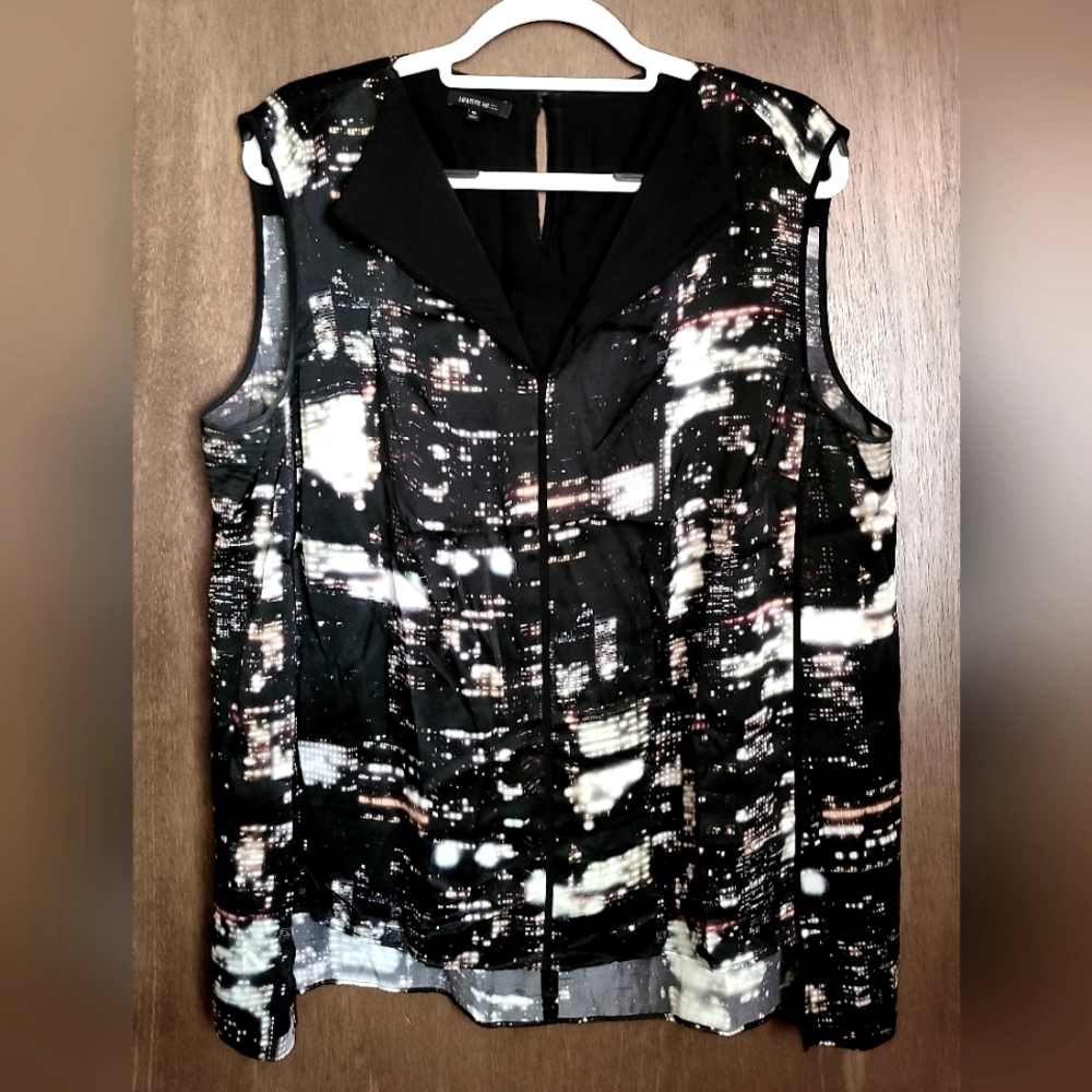 EUC Lafayette 148 New York 100% Silk Sleeveless Top 🖤🤍🧡❤️